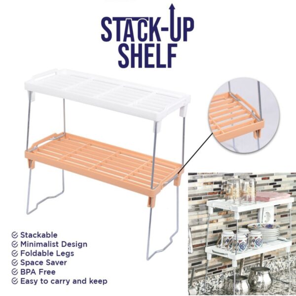 Stackable Kitchen/ Bathroom Shelf Organizer(Random Colour) - Image 3