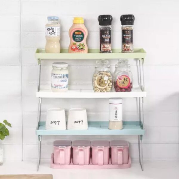 Stackable Kitchen/ Bathroom Shelf Organizer(Random Colour)