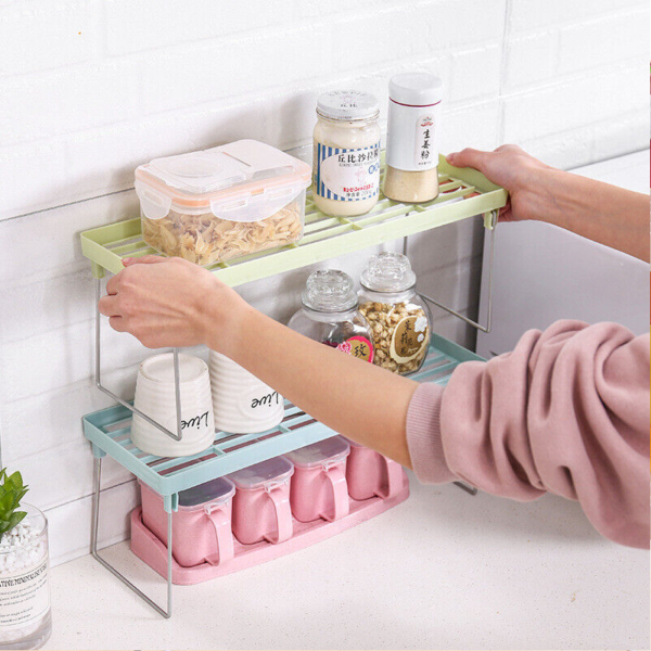 Stackable Kitchen/ Bathroom Shelf Organizer(Random Colour) - Image 2